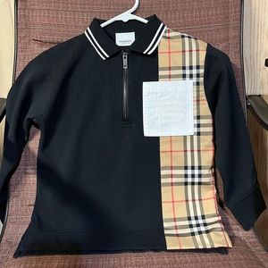 Burberry vintage check polo long sleeve shirt size 6
